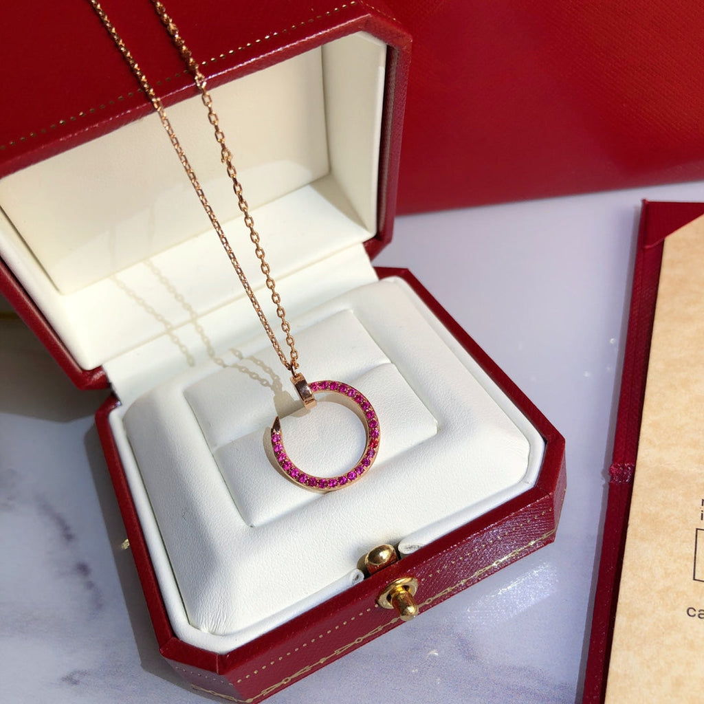 ¡®Lumi¡¯JUSTE NECKLACE GOLD RED DIAMONDS
