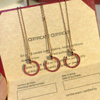 ¡®Lumi¡¯JUSTE NECKLACE GOLD RED DIAMONDS