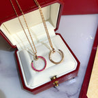 ¡®Lumi¡¯JUSTE NECKLACE GOLD RED DIAMONDS