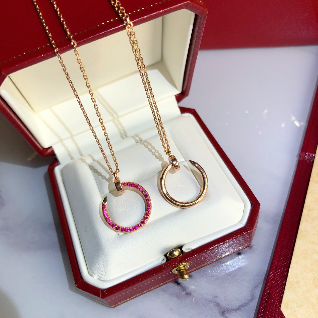 ¡®Lumi¡¯JUSTE NECKLACE GOLD RED DIAMONDS