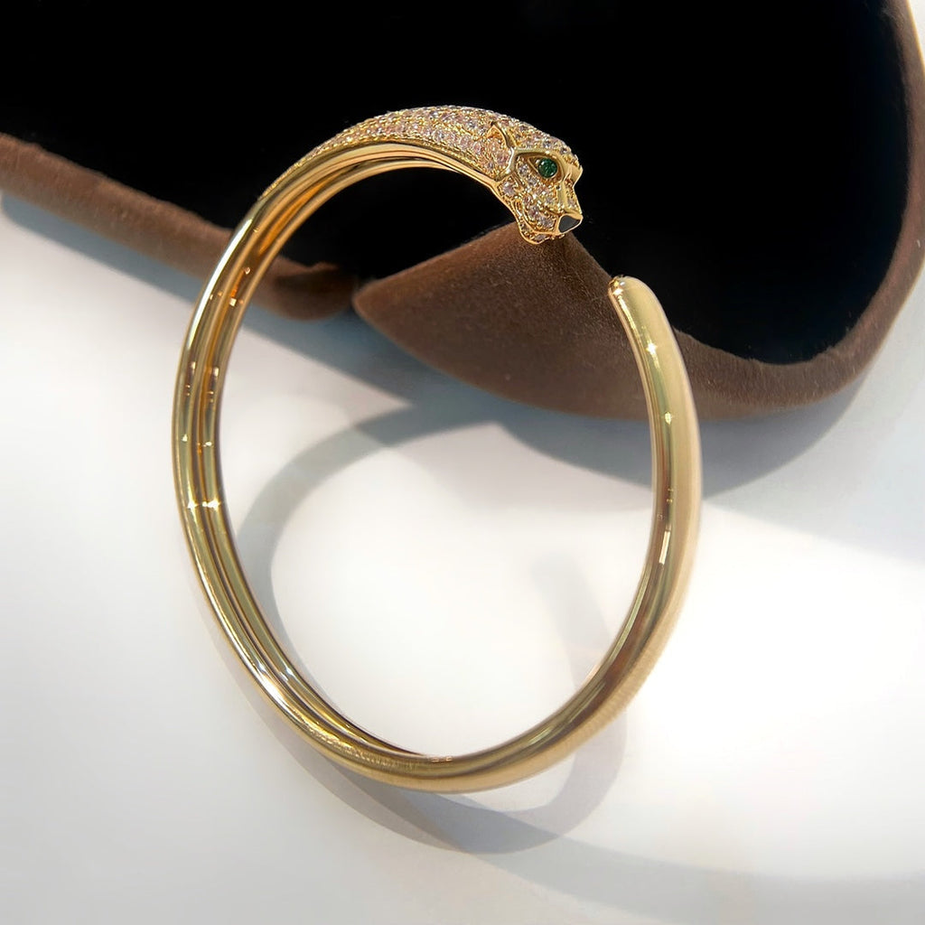 ¡®Lumi¡¯PANTHERE GOLD DIAMOND OPEN BRACELET