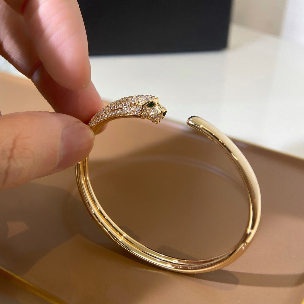 ¡®Lumi¡¯PANTHERE GOLD DIAMOND OPEN BRACELET