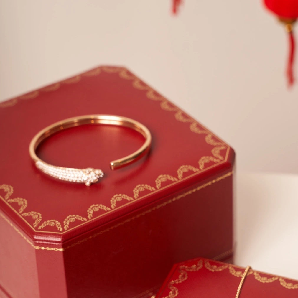 ¡®Lumi¡¯PANTHERE ROSE GOLD DIAMOND OPEN BRACELET