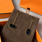 ¡®Lumi¡¯CHAINE VERSO BLACK CERAMIC EARRINGS