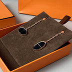 ¡®Lumi¡¯CHAINE VERSO BLACK CERAMIC EARRINGS