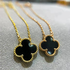 ¡®Lumi¡¯CLOVER 15MM BLACK ONYX SINGLE FLOWER NECKLACE