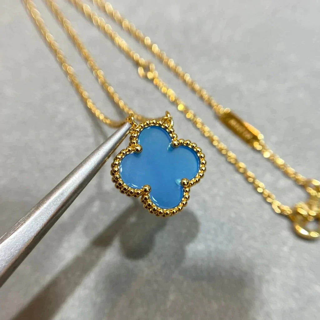 ¡®Lumi¡¯CLOVER 15MM BLUE AGATE NECKLACE