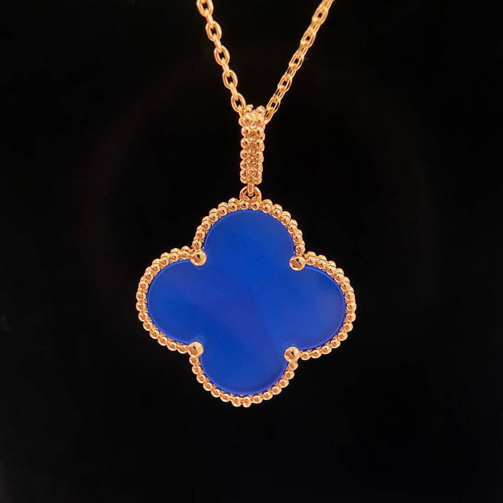¡®Lumi¡¯CLOVER 25MM NECKLACE TURQUOISE ROSE GOLD
