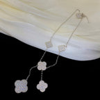 ¡®Lumi¡¯CLOVER 5 MOTIFS SILVER DIAMONDS NECKLACE