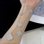 ¡®Lumi¡¯CLOVER 5 MOTIFS SILVER DIAMONDS NECKLACE