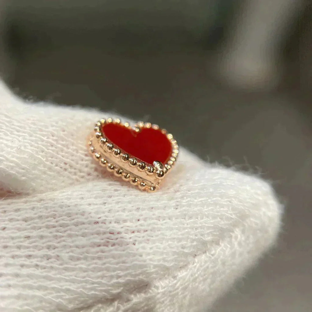 ¡®Lumi¡¯HEART CARNELIAN STUD EARRINGS