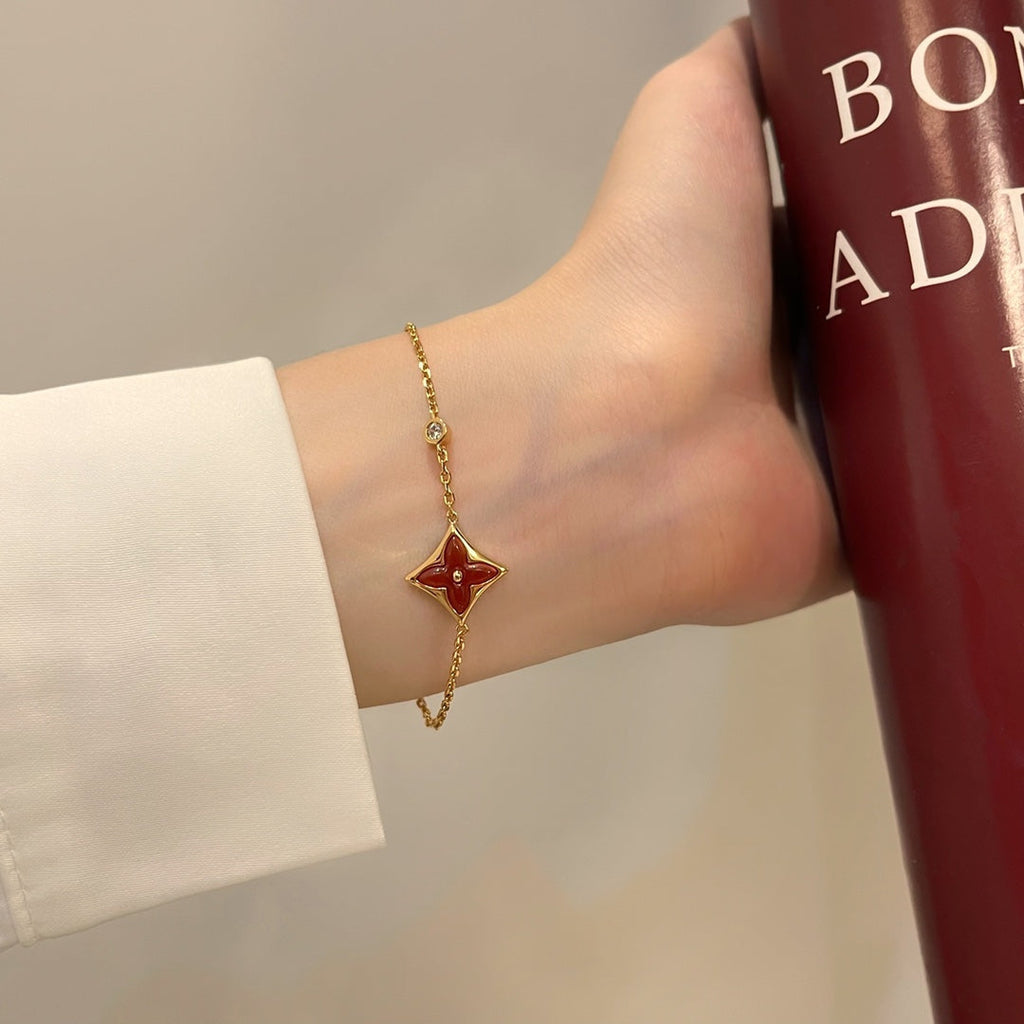 ¡®Lumi¡¯COLOR STAR CARNELIAN PINK GOLD DIAMOND BRACELET