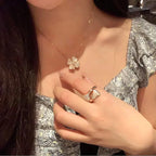 ¡®Lumi¡¯CLOVER MOP DIAMOND ROSE GOLD NECKLACE