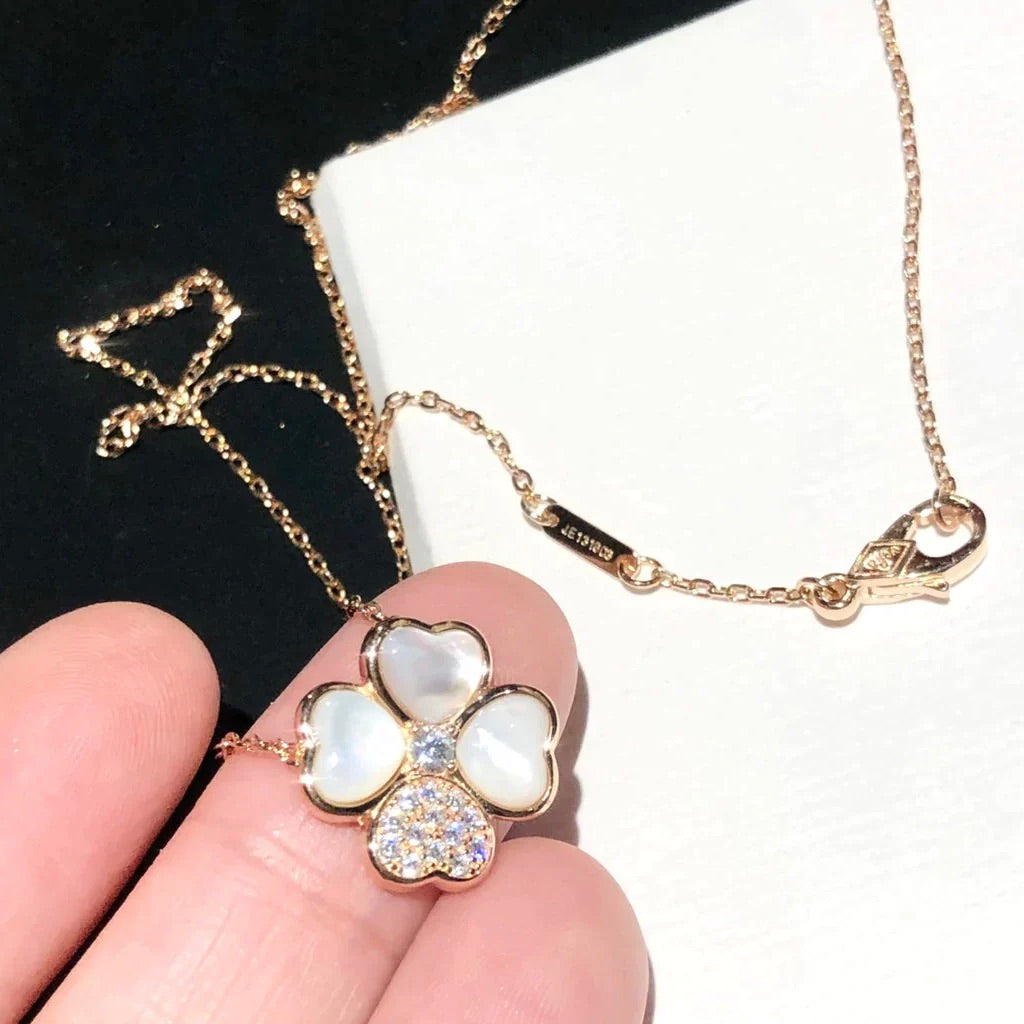 ¡®Lumi¡¯CLOVER MOP DIAMOND ROSE GOLD NECKLACE