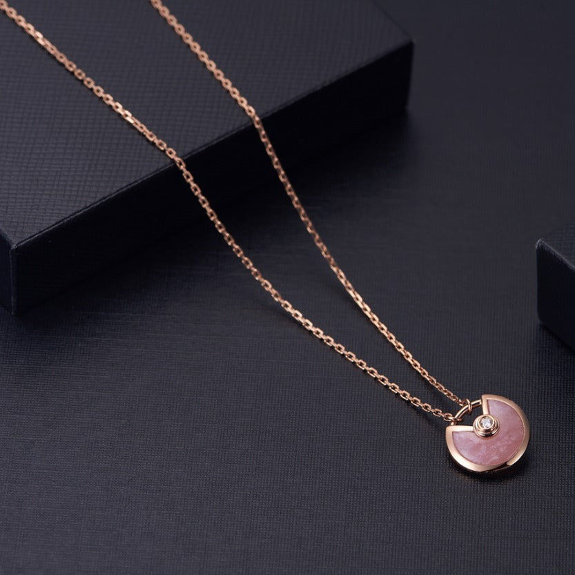 ¡®Lumi¡¯AMULETTE ROSE GOLD PINK MOP NECKLACE