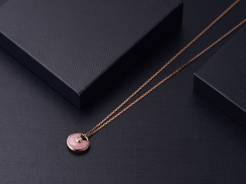 ¡®Lumi¡¯AMULETTE ROSE GOLD PINK MOP NECKLACE