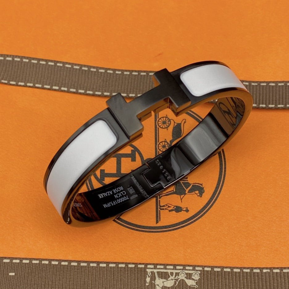¡®Lumi¡¯H BRACELET 12MM BLACK WHITE CERAMIC