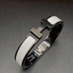 ¡®Lumi¡¯H BRACELET 12MM BLACK WHITE CERAMIC