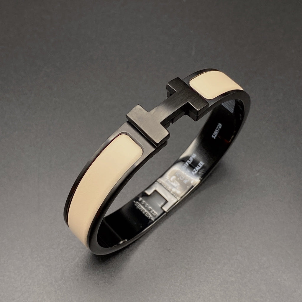 ¡®Lumi¡¯H BRACELET 12MM BLACK BEIGE CERAMIC