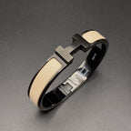 ¡®Lumi¡¯H BRACELET 12MM BLACK BEIGE CERAMIC