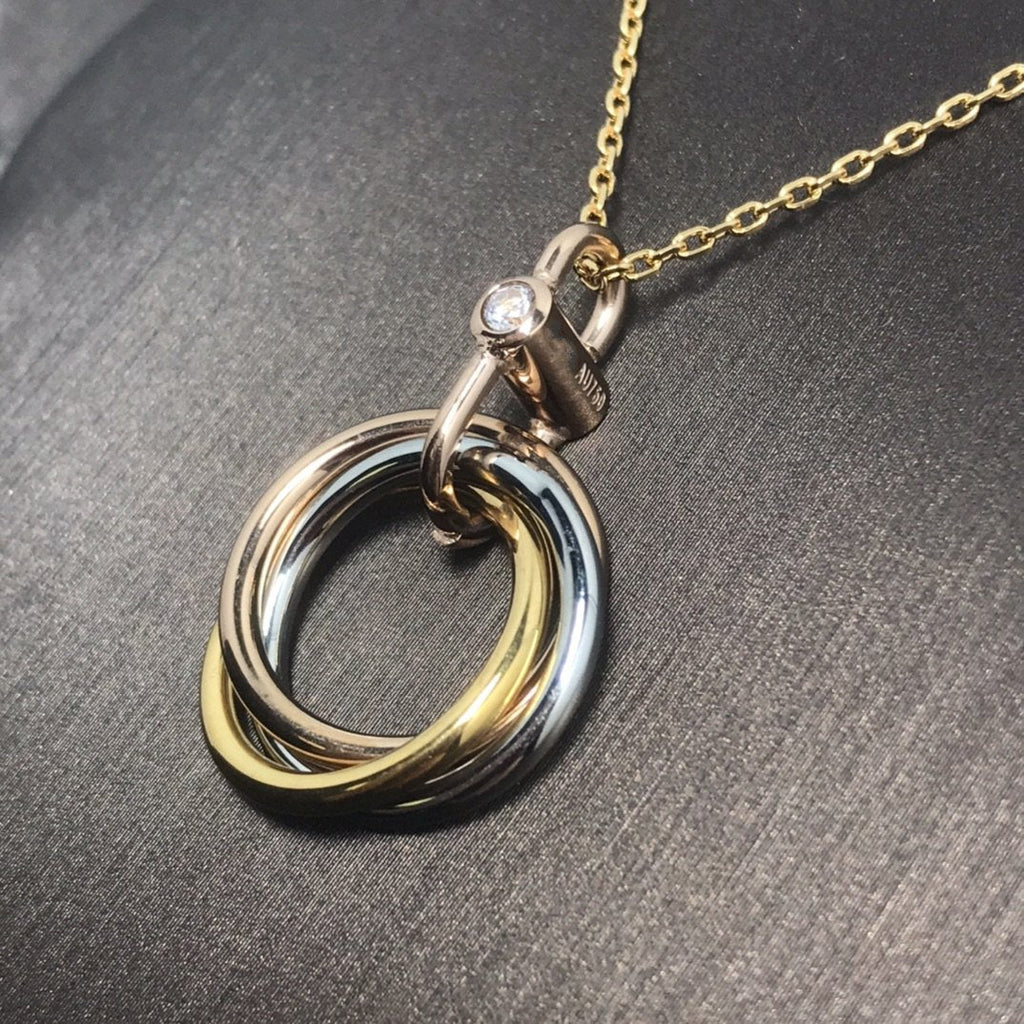 ¡®Lumi¡¯TRINITY SILVER GOLD PINK GOLD NECKLACE