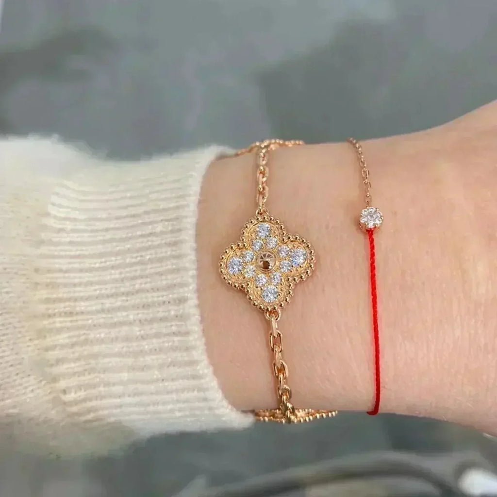 [Lumi]New  CLOVER 5 MOTIF FULL DIAMOND BRACELET COLLECTION