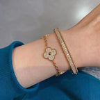 [Lumi jewelry] CLOVER 5 MOTIF FULL DIAMOND BRACELET COLLECTION