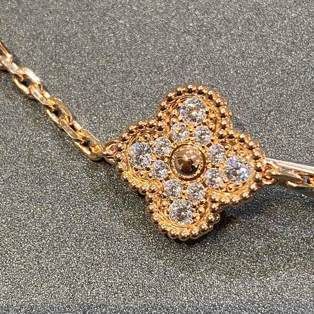 [Lumi jewelry] CLOVER 5 MOTIF FULL DIAMOND BRACELET COLLECTION