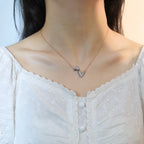 ¡®Lumi¡¯VOLT SILVER DIAMOND PEDANT NECKLACE
