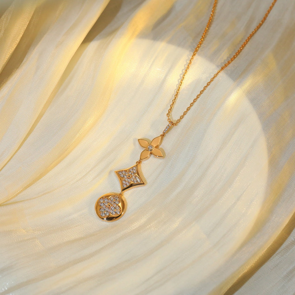 ¡®Lumi¡¯STAR AND SUN DIAMOND PINK GOLD NECKLACE