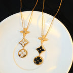 ¡®Lumi¡¯STAR AND SUN ONYX PINK GOLD NECKLACE