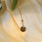 ¡®Lumi¡¯SUN PEDANT PINK GOLD 1 DIAMOND NECKLACE