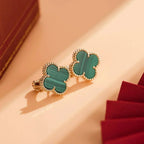 ¡®Lumi¡¯CLOVER MEDIUM 1 MOTIFS MALACHITE  EARRINGS