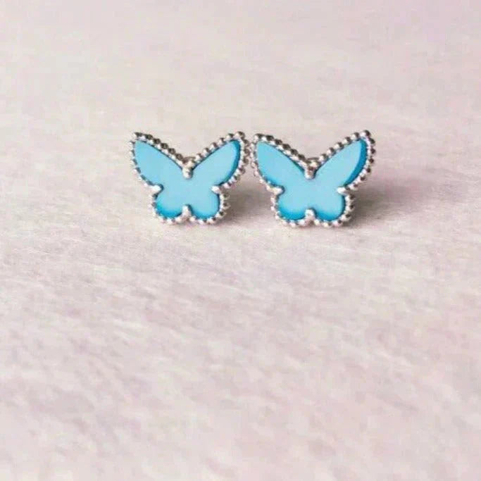 ¡®Lumi¡¯BUTTERFLY TURQUOISE EARRINGS SILVER