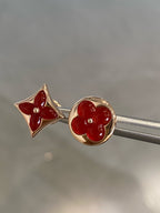 ¡®Lumi¡¯STAR AND SUN PINK GOLD CARNELIAN STUD EARRINGS