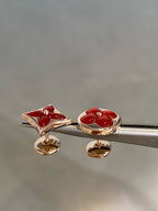 ¡®Lumi¡¯STAR AND SUN PINK GOLD CARNELIAN STUD EARRINGS