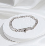 ¡®Lumi¡¯KELLY CHAIN SILVER DIAMOND BRACELET