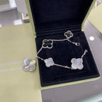 ¡®Lumi¡¯CLOVER 5 MOTIFS SIVLER DARK MOP BRACELET