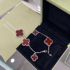 ¡®Lumi¡¯CLOVER 5 MOTIFS SIVLER CARNELIAN BRACELET