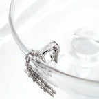 ¡®Lumi¡¯CLOVER 2 MOTIFS  DIAMOND ONYX EARRINGS SILVER