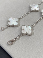 [Lumi jewelry]CLOVER WHITE PEARL MOP 5 MOTIF BRACELET COLLECTION