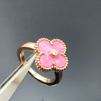 ¡®Lumi¡¯CLOVER RHODONITE ROSE GOLD RING
