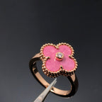 ¡®Lumi¡¯CLOVER RHODONITE ROSE GOLD RING