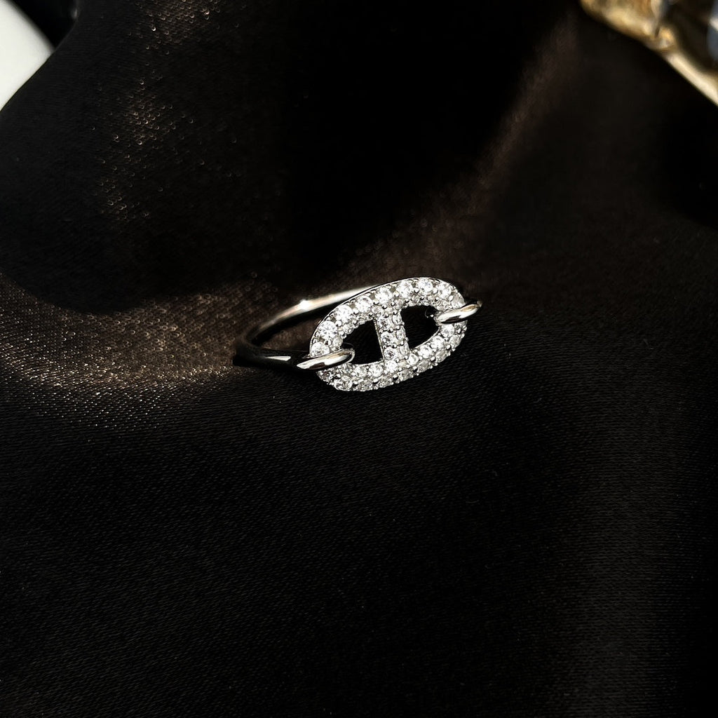 ¡®Lumi¡¯RONDE SMALL SILVER DIAMOND RING