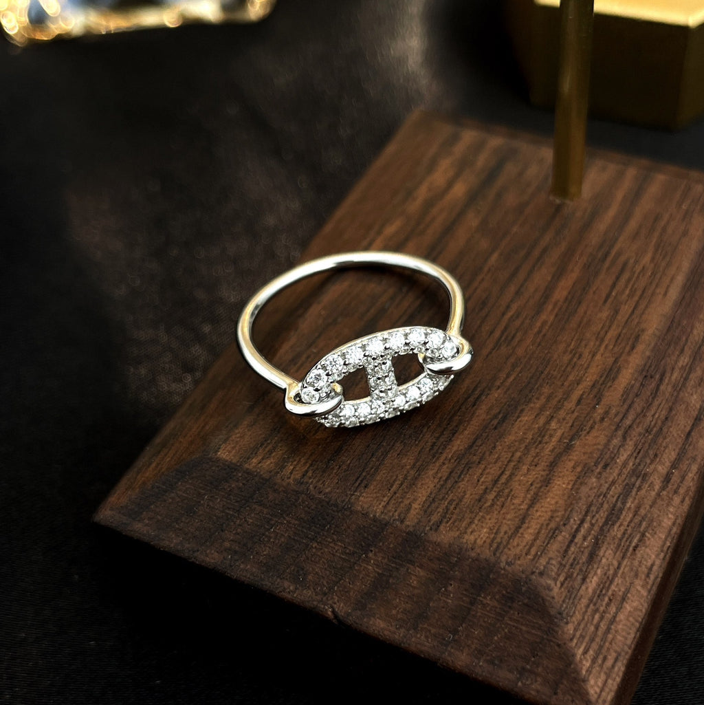 ¡®Lumi¡¯RONDE SMALL SILVER DIAMOND RING