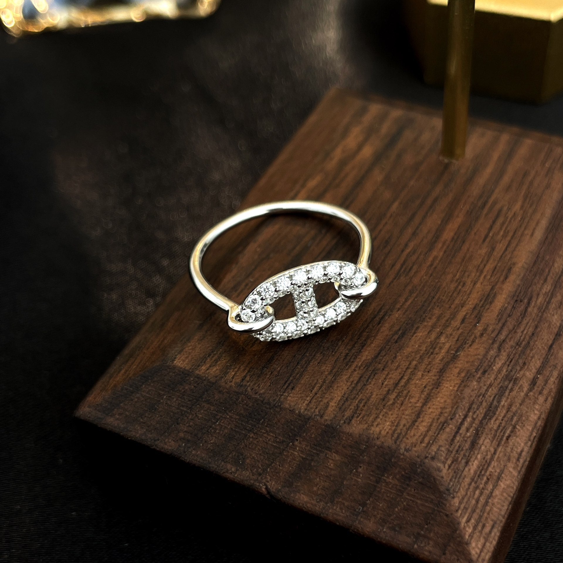¡®Lumi¡¯RONDE SMALL SILVER DIAMOND RING