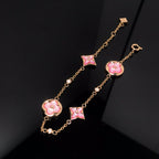 ¡®Lumi¡¯STAR AND SUN 4 MOTIF PINK MOP PINK GOLD BRACELET