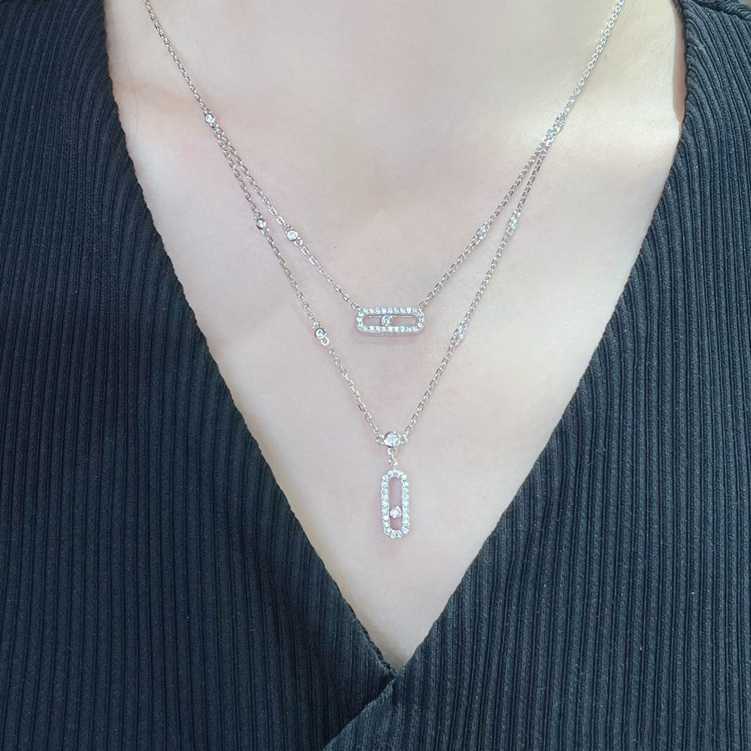 [Imperial Jewelrys]MOVE 2 ROW DIAMOND NECKLACE