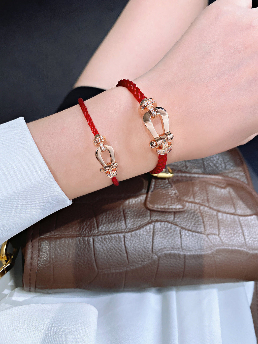 ¡®Lumi¡¯FORCE 10 HALF DIAMOND PINK GOLD RED CORDERI LARGE AND MEDIUM MODEL