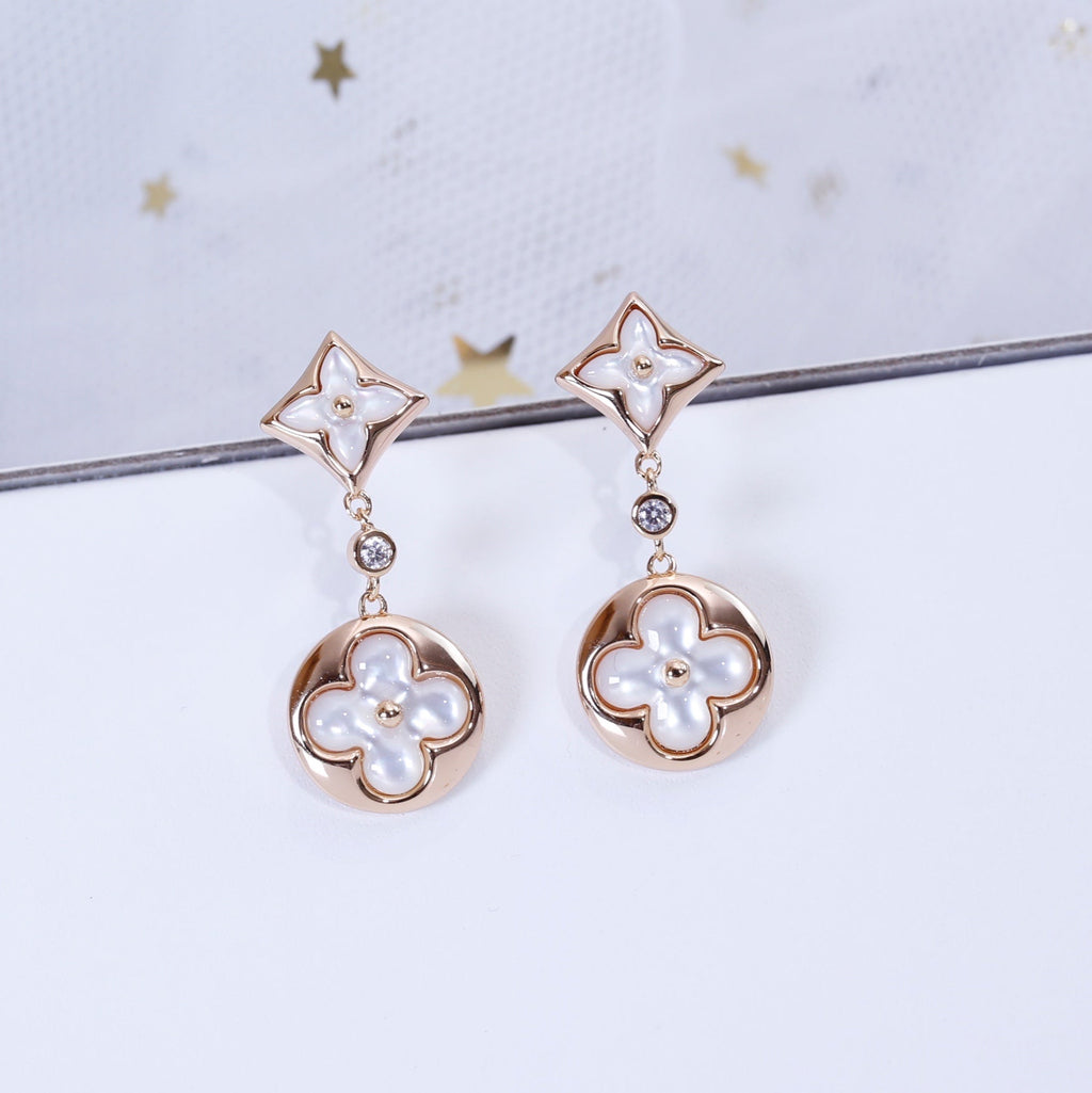 ¡®Lumi¡¯STAR AND SUN PINK GOLD MOP DROP EARRINGS
